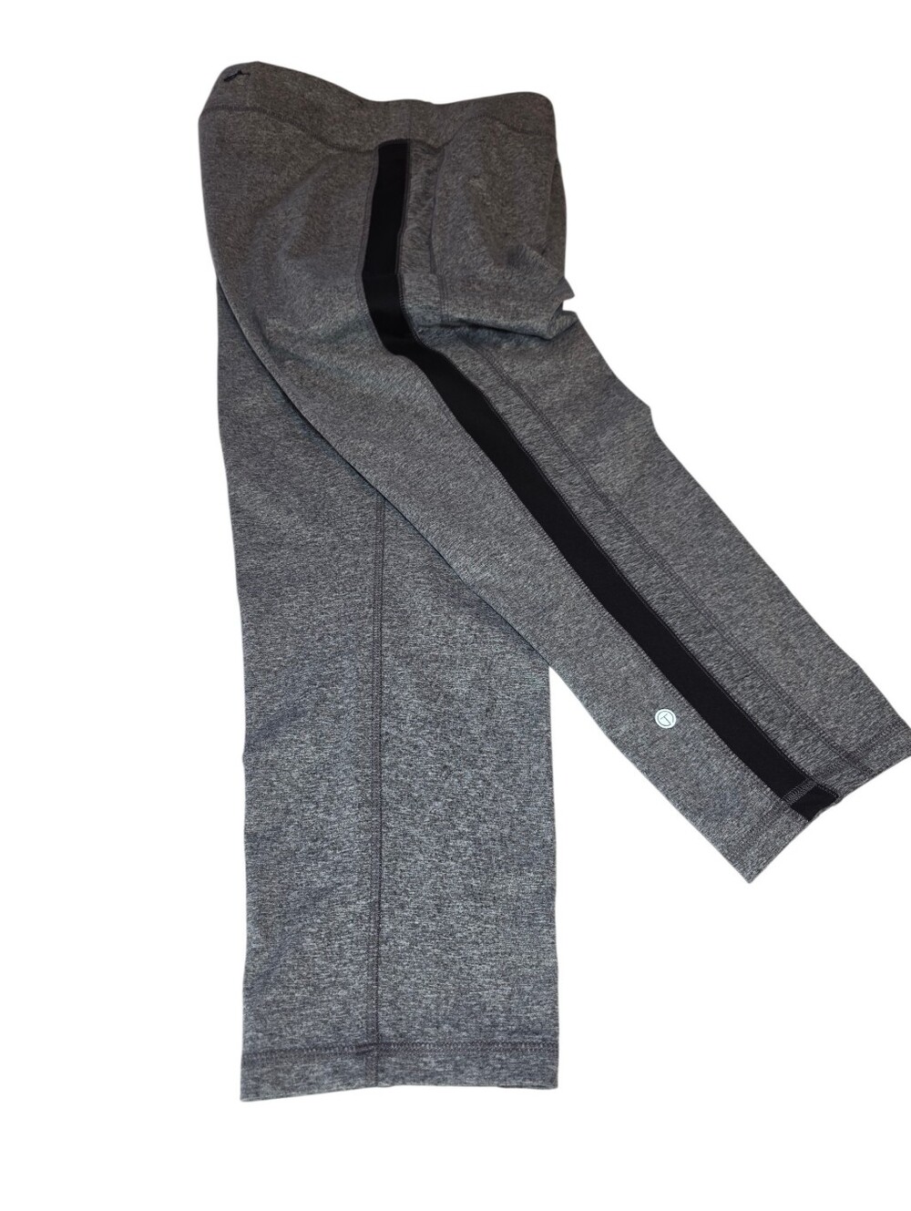 T By Talbots Gray Athletic Crop Leggings with Black Side Stripe XL NWT